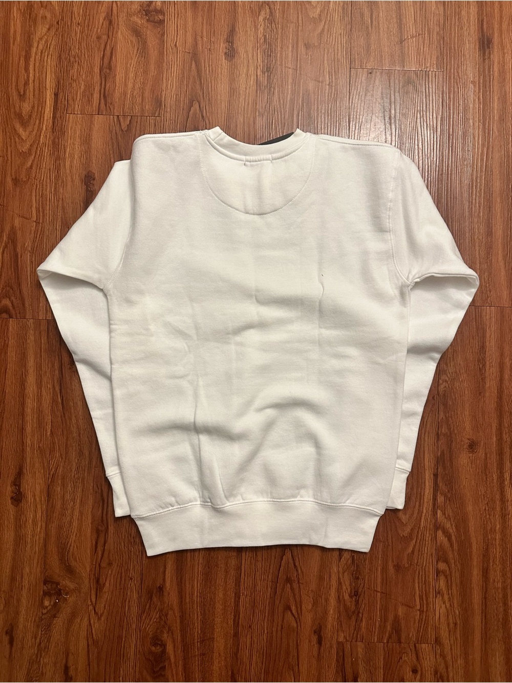 Milano Di Rouge Men's White Crewneck Sweatshirt with Black Logo - Picture 2 of 3